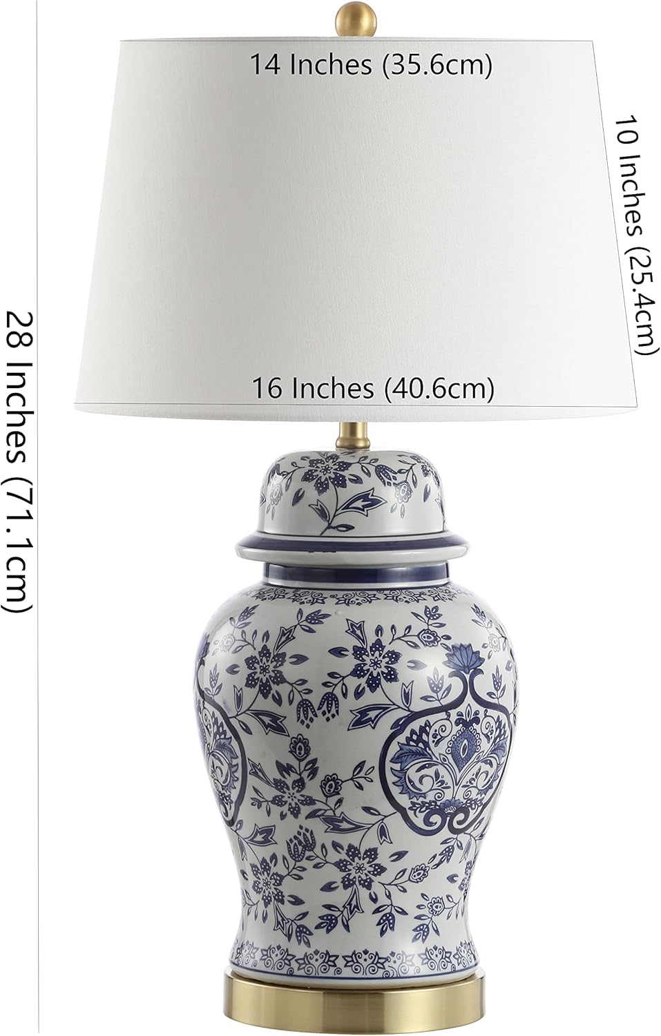SAFAVIEH Lighting Collection Ariadne Blue/ White Chinoiserie 28-inch Bedroom Living Room Home Office Desk Nightstand Table Lamp Set of 2 (LED Bulbs Included)