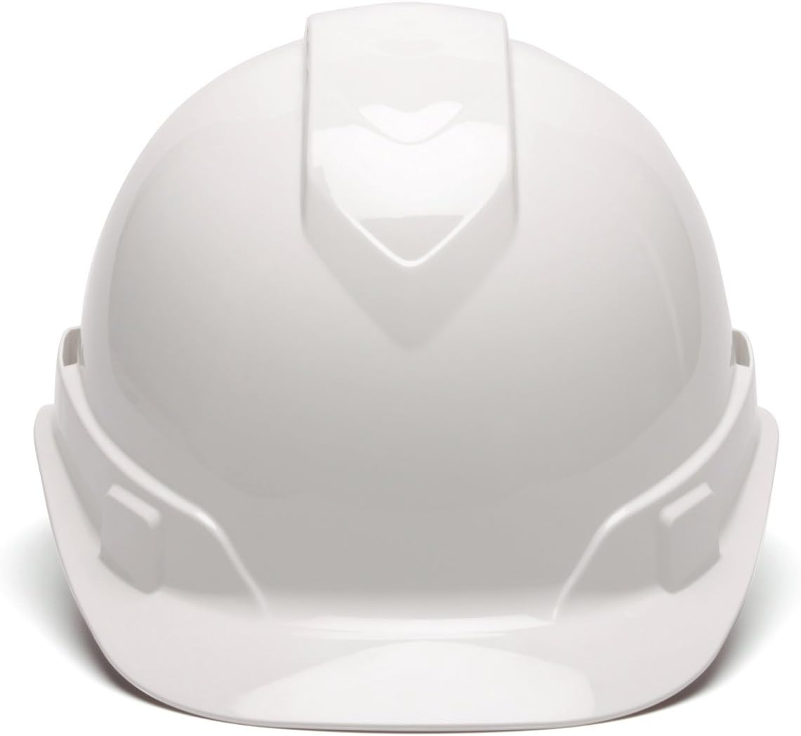 Pyramex Ridgeline Cap Style Hard Hat, Vented, 4-Point Ratchet Suspension, White