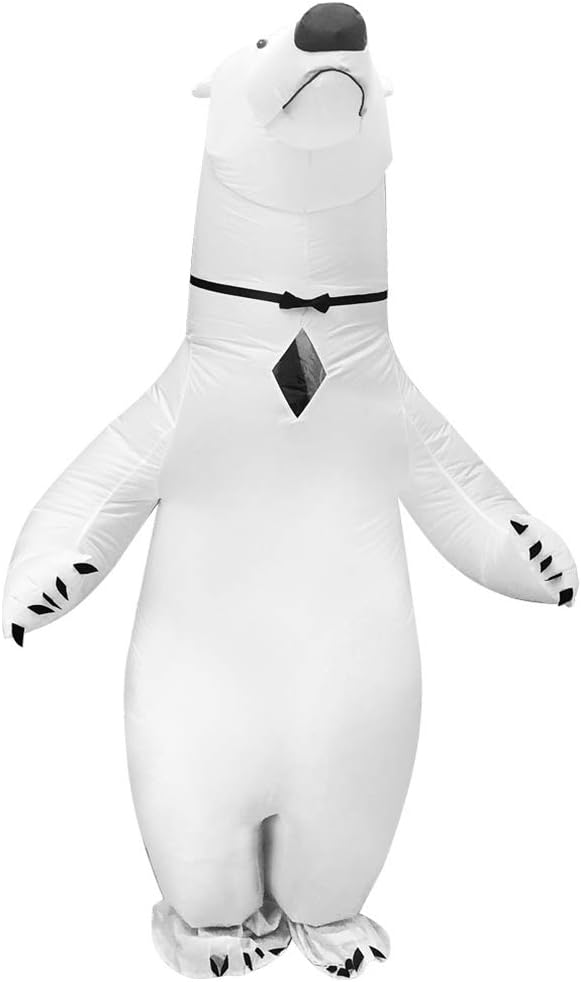 Full Body Inflatable White Polar Bear Costume Funny Blow up Animal Costumes Cosplay Party Festival Christmas Halloween Costume