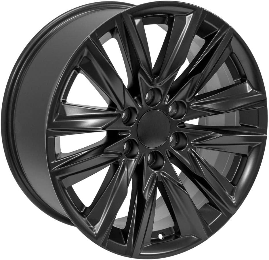 OE Wheels LLC 20 inch Rims Fits Escalade Chevy Silverado Tahoe Sierra Yukon CA91 20x9 Rim Satin Black SET