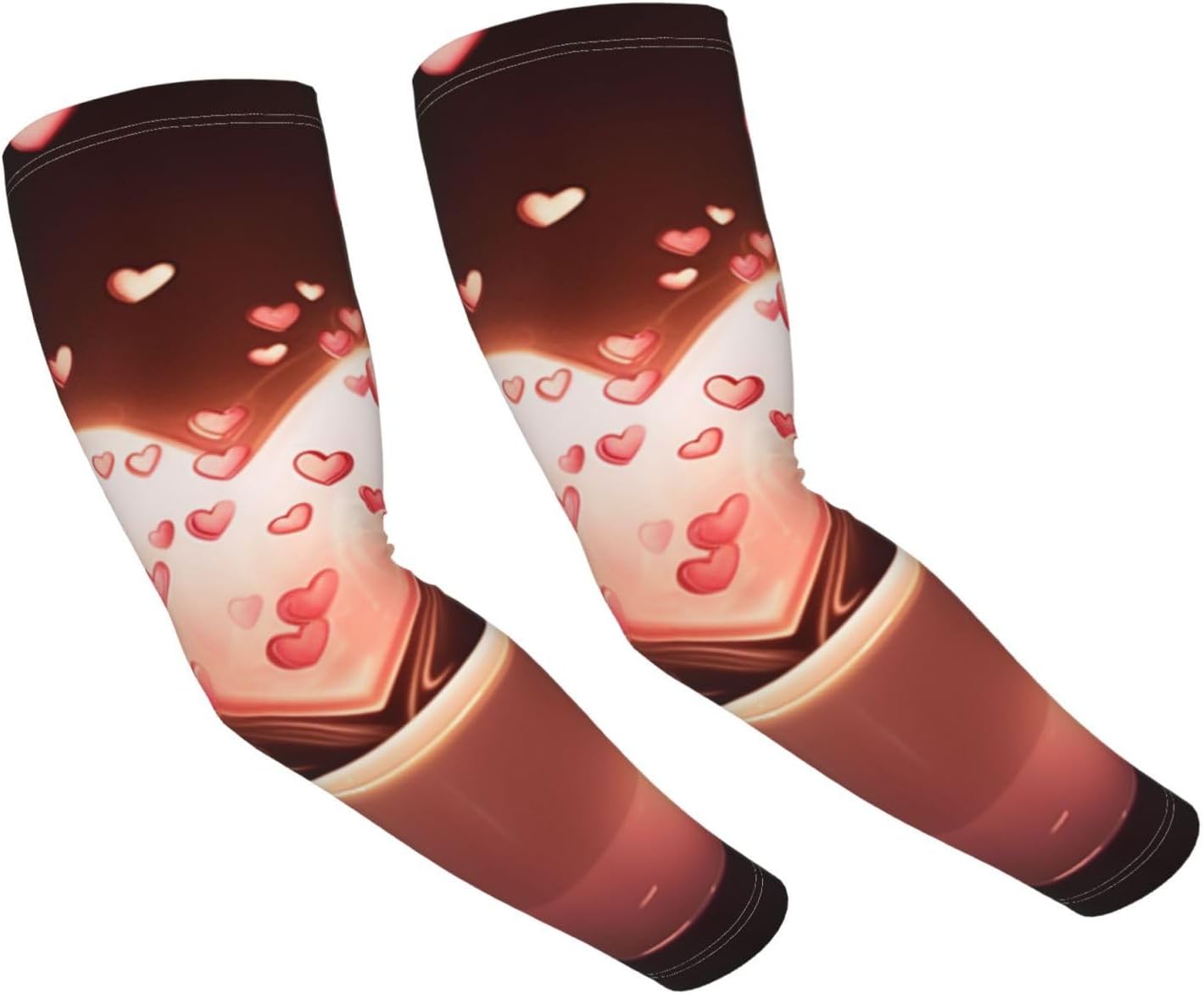 UV Sun Protection Arm Sleeves Heart Cup Compression Sleeves Cooling Arm Sleeves for Men Women Gardening Sleeves