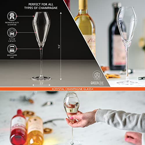 Greenline Goods Martini Glasses - 6.8 oz Modern Kitchen Glassware Set - Stemmed Drinkware For Margaritas, Vodka, Gin, Weddings or Bar