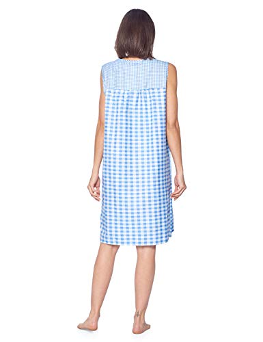 Casual Nights Women's Zip Up House Dress Sleeveless Duster Robe Housecoat Sleep Lounger