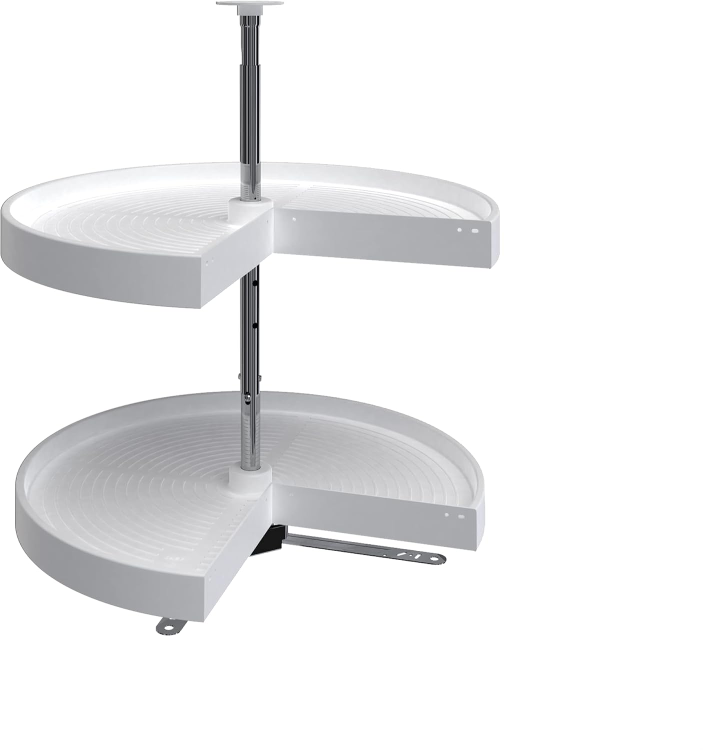 Rev-A-Shelf Polymer Pie Cut 2-Shelf Lazy Susan for Corner Base Cabinets, Standard, White