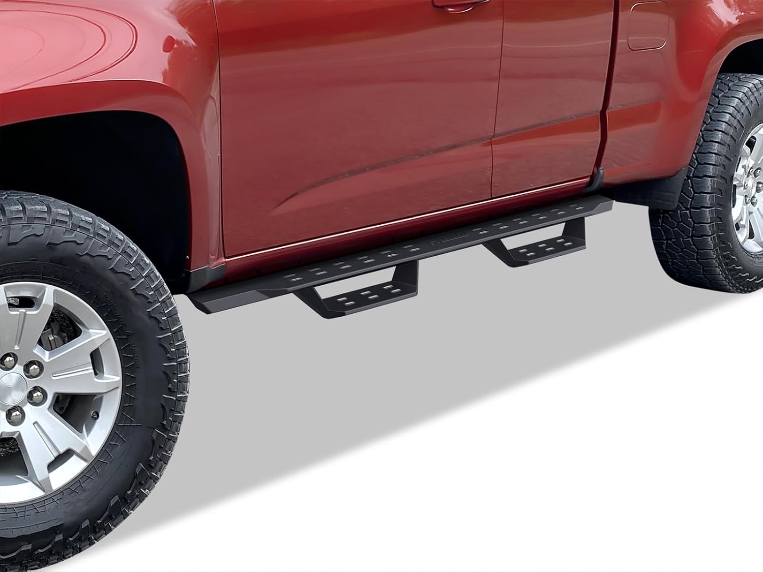 APS Black Overland Slider Tubular Drop Steps Style Nerf Bars Running Boards Compatible with Chevy Colorado GMC Canyon 2015-2024 Extended Cab