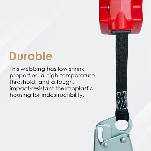 AFP Demon 11 FT Single Leg Self-Retracting Lifeline Web Lanyard Retractable | Steel Locking Snap Hook | Safety Yoyo | Fall Protection Arrest Limiter | Construction Industrial | OSHA & ANSI Rated SRL