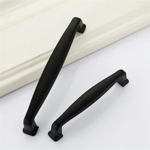 Modern Aluminum Alloy Black Cabinet Handles Kitchen Cupboard Door Pulls Drawer Knobs Fashion Furniture Hardware 1Pcs (Color : 96mm)