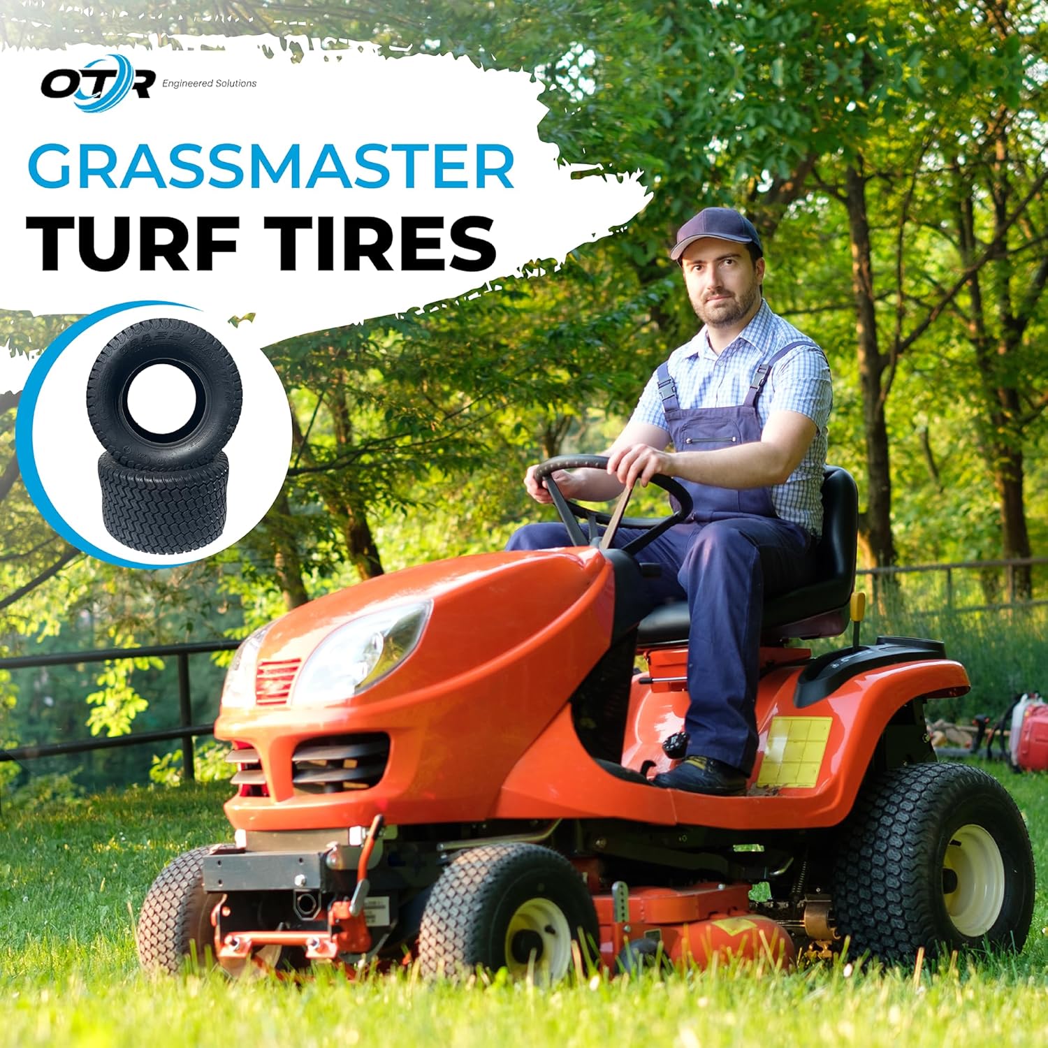 OTR Grassmaster Turf Tire (18x8.50-8 Pair) With TR412 Valve Stems