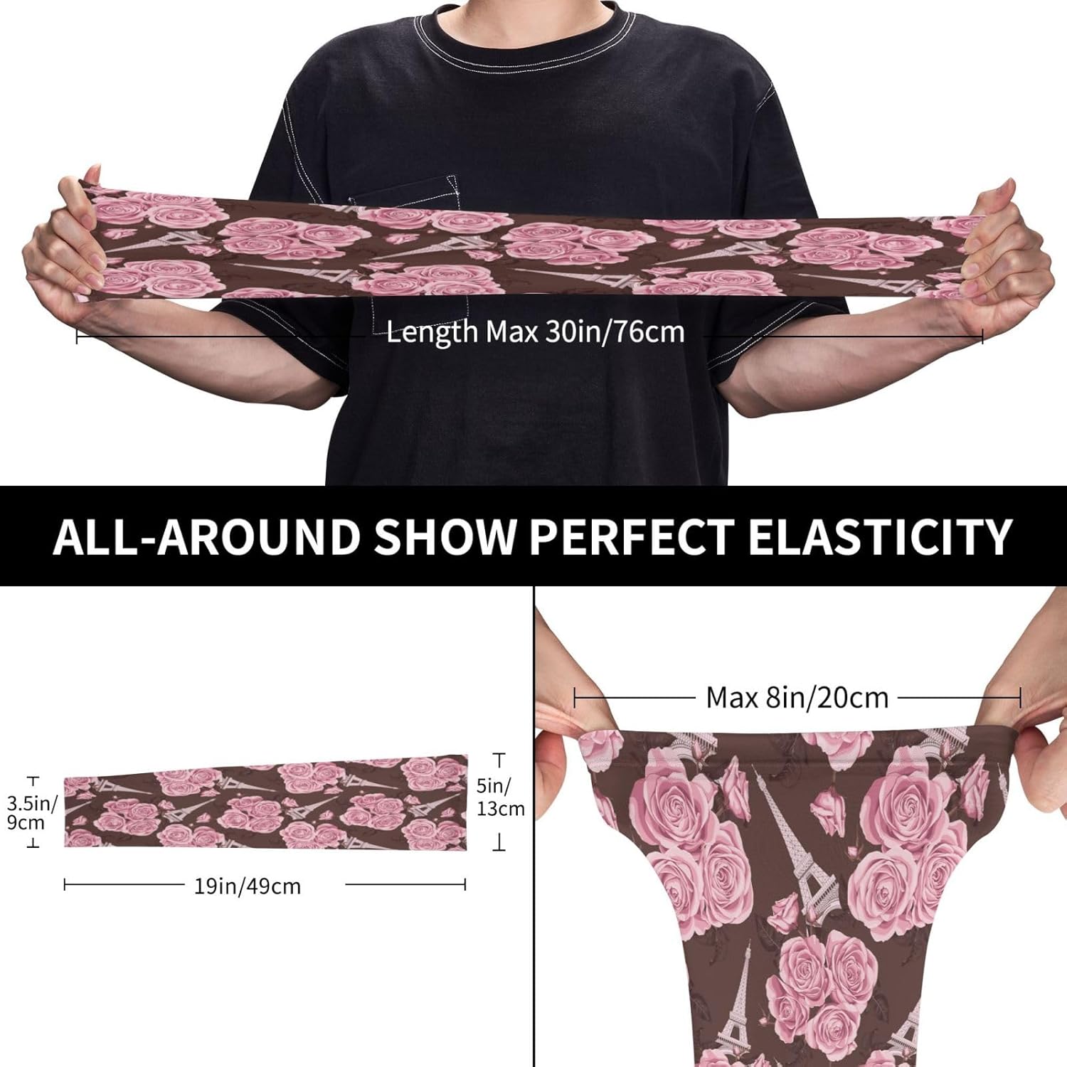 Cooling Arm Sleeves for Men Women Uv Protection - pink flower Tower Tattoo Sleeves to Cover Arms for Women Men, Farmers Defense Gardening Sleeves, Compression Sleeves for Women