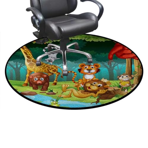 Multicolor Gaming Chair Mat for Hardwood Floor Anti-Slip Floor Protector Game Controller Rubber Gaming Computer Chair Mat Old Fashioned Scottish Tartan Country Style Diameter 43.3 in