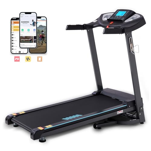 15% Auto Incline Treadmill for Home, 0.5-10 MPH Speed, Foldable Treadmills with APP, Speaker, 18