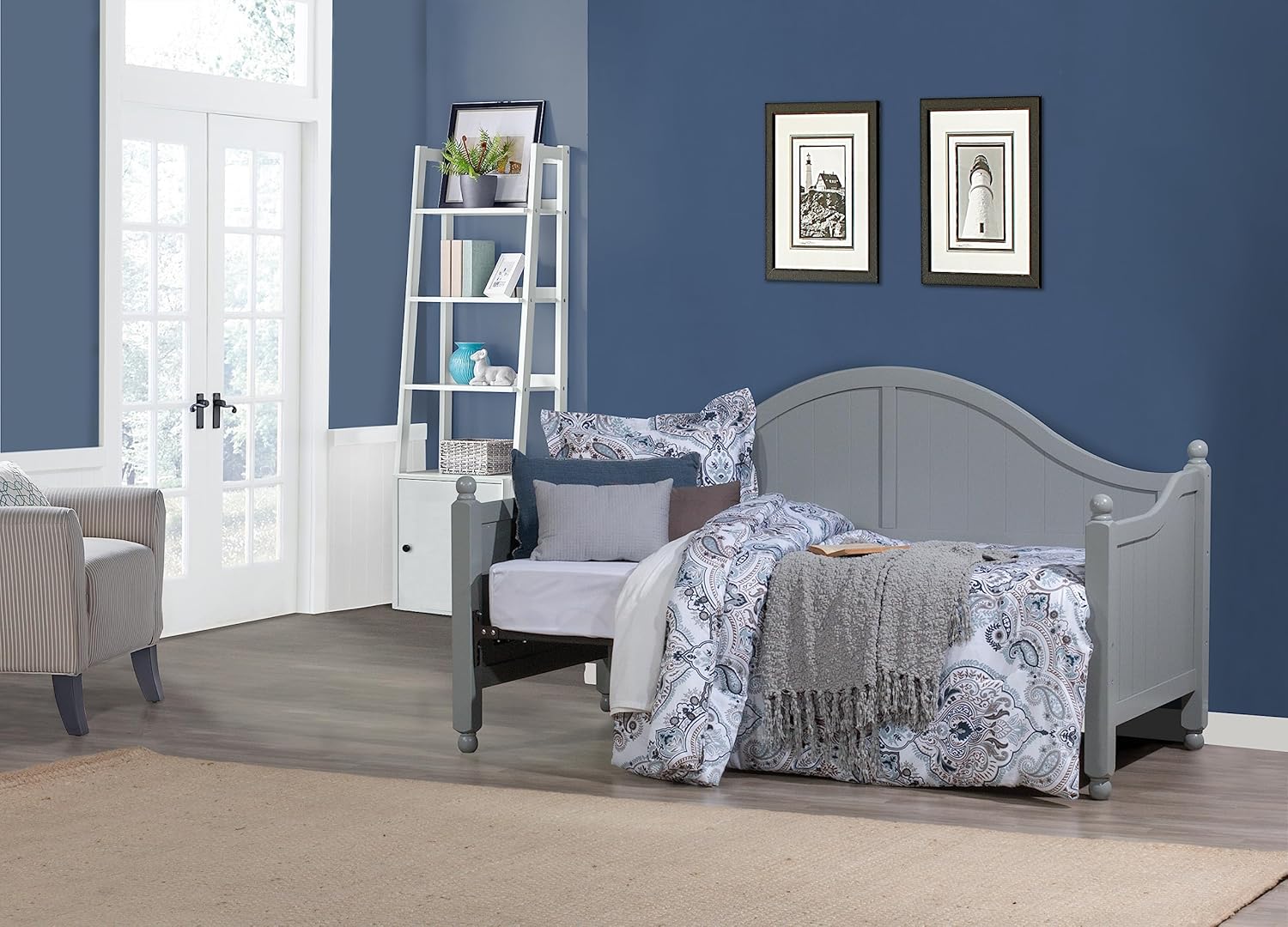 Hillsdale Augusta Solid Wood Daybed with Suspension Deck, Gray