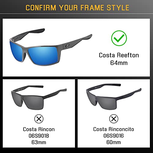 Replacement Lenses POLARIZED for Costa Del Mar Reefton Sunglasses