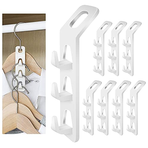 Cascading Clothes Hanger Hooks,Hanger Extender Clips,for Space Saving Multi-Function Cascading Connection Hooks,Cabinet Clothes Connection Folding Storage Clothes Rack Hanger(12pcs)