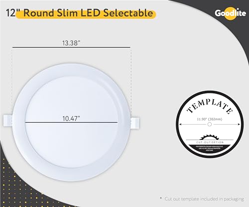 Goodlite 3-inch LED Ultra Slim Round - Recessed 8W Wafer Downlight, 600 Lumens, Dimmable Triac & 0-10V, 5CCT 27K-30K-35K-41K-50K, 120-277V, CRI 90+, ETL Listed, 50k Hr, Equal to 50W, 1ct (G-20220)