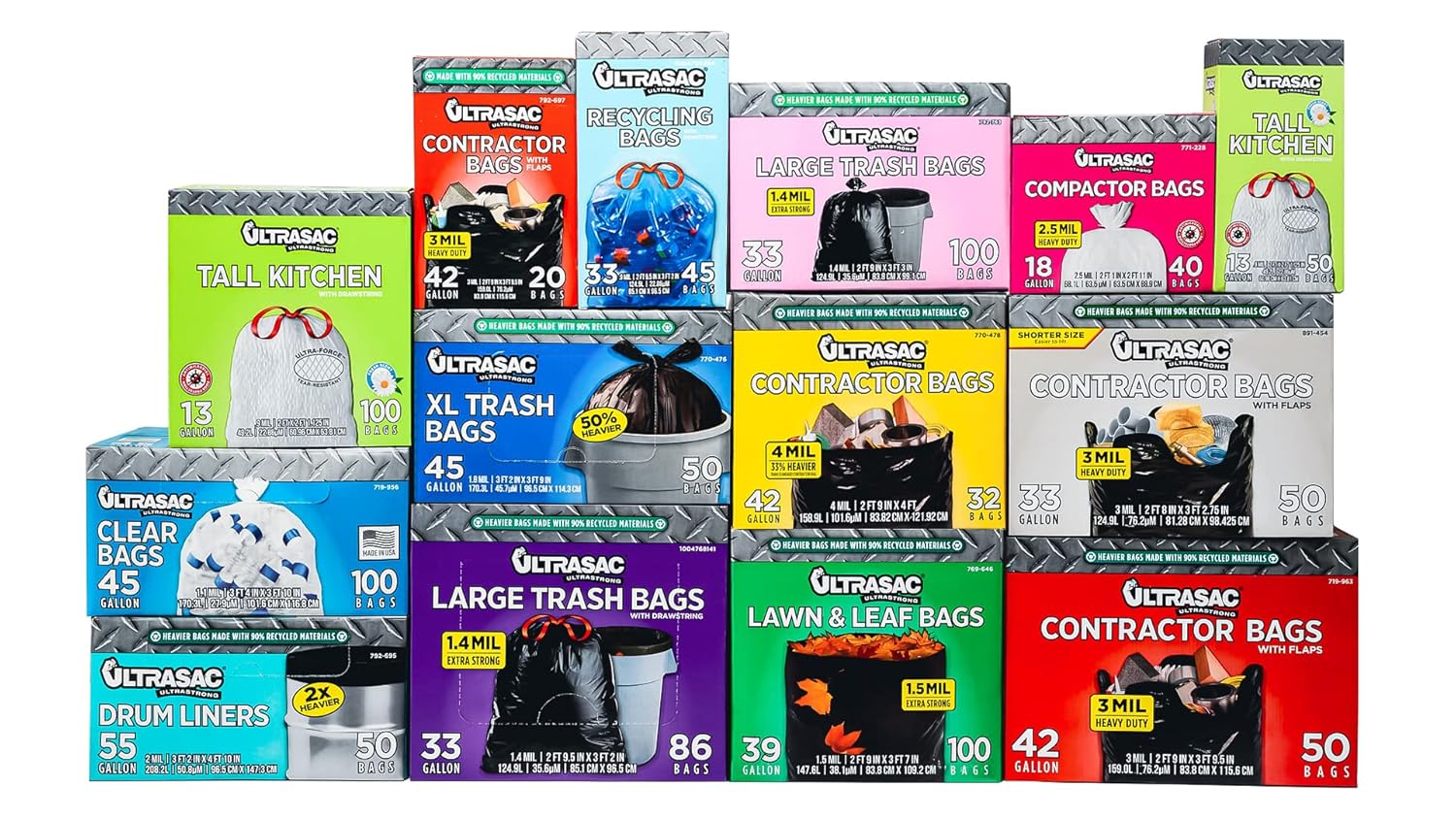 Ultrasac - Lawn, Leaf, Yard Cleanup Bags, 39 Gallon, 1.5 Mil, 33