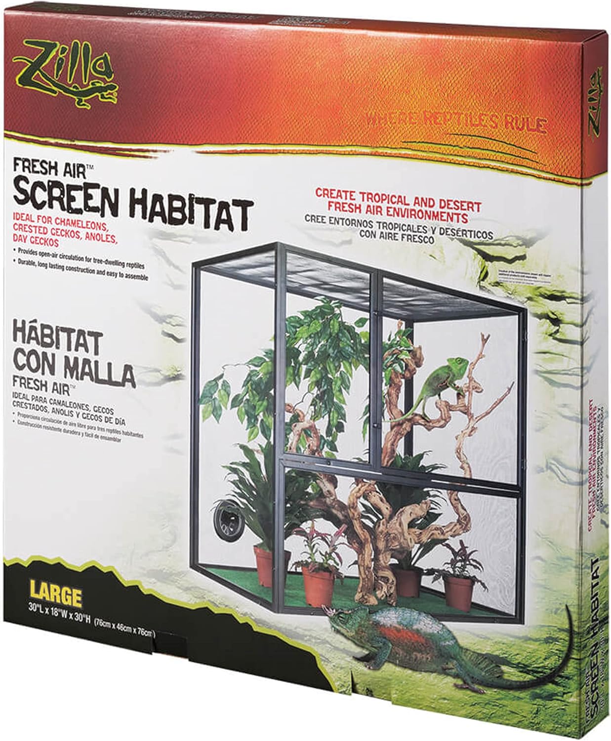 R-Zilla SRZ100011811 Fresh Air Screen Reptiles Habitat, 18 by 30-Inch