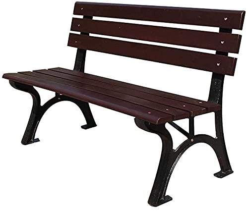 Outdoor Garden Bench,Outdoor Garden Patio Bench, Terrace Bench Park Garden Bench, Outdoor 2-3 Seater Courtyard Cast Iron Metal Seat (Teak 120cm (47in))