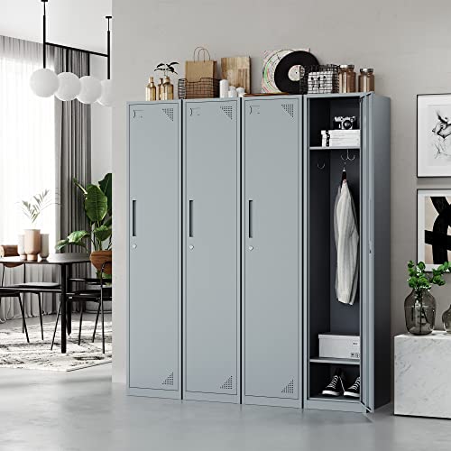 STANI Metal Locker, Metal Lockers for Employees with Lock, Storage Locker with Lock, Storage Locker Cabinet for Home, Tall Steel Storage Locker for Gym, School, Office