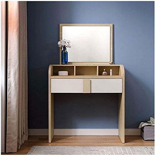 Large Vanity Luxury Makeup Vanity Desk Gift, Modern Dressing Table Bedroom Multifunction for Bedroom Modern Furniture 33x15.3x34.6in(Wood Color)