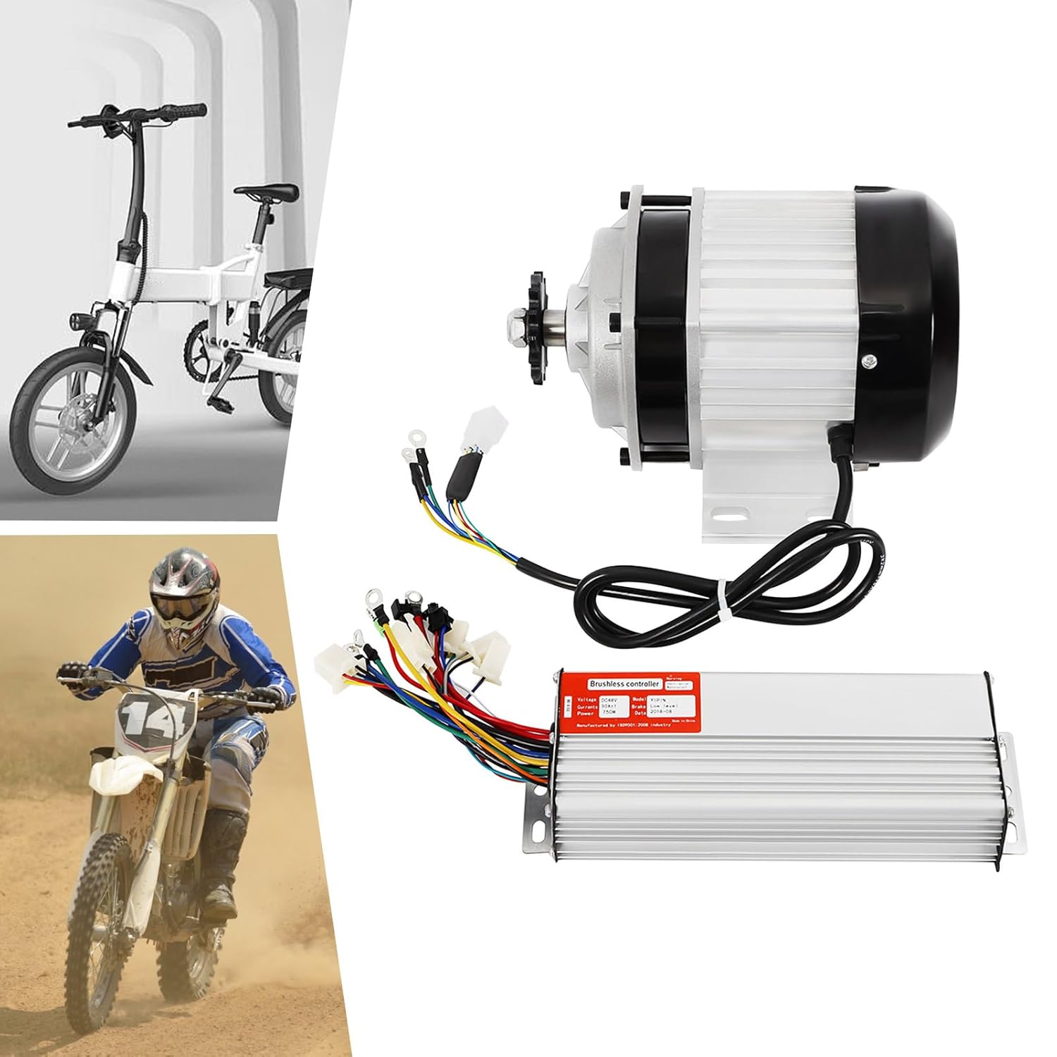 Brushless Motor Kits,Universal Electric Scooter Brushless Motor 48V 700W W/Controller High Speed Motor,Dc Brushless Electric Motor Suitable for DIY tricycle, E-bikes,electric scooters