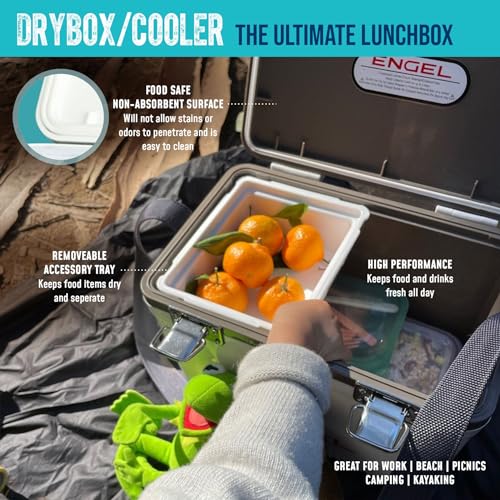 Engel 19qt Leak-Proof, Air Tight, Drybox Cooler and Small Hard Shell Lunchbox for Men and Women