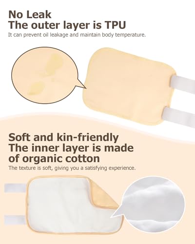 Castor Oil Pack Wrap for Women Gifts, 4 Pcs Reusable Organic Cotton Pack Kit for Neck Waist Knee, Flannel Cloth Compress Kit (Blue)