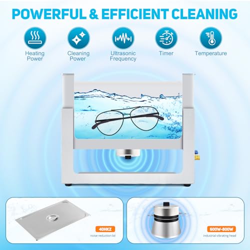 6qt Ultrasonic Cleaner with Timer&Heater, 6L Professional Ultrasonic Cleaner 40kHz, Advanced Lab Ultrasonic jewelry Cleaner machine 110V for Wrench, Screwdriver, Repairing Tool, Industrial Part
