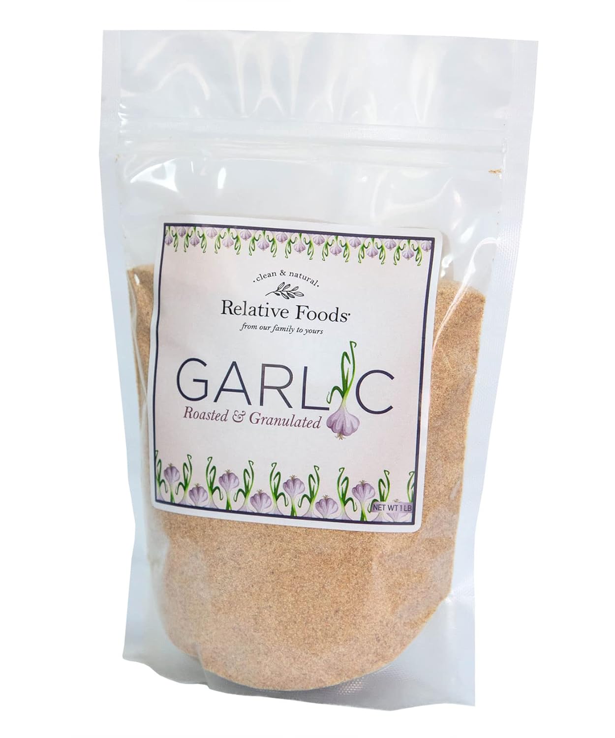 Relative Foods Roasted Garlic, 1 pound resealable bag - Rich & Aromatic Granulated Garlic Bulk Powder for Gravy, Soup, Sauce & More - Roasted Fresh Garlic for Seasoning - Gluten Free Kitchen Pantry Staples