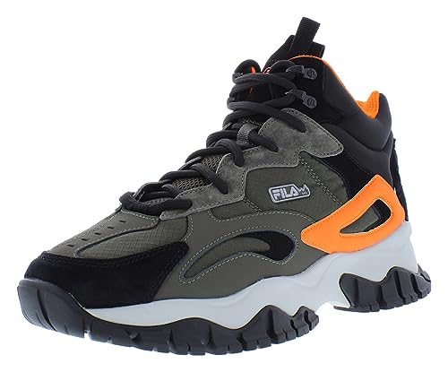 Fila Ray Tracer Tr 2 Mid Mens Shoes Size 10, Color: Olive/Black/Orange