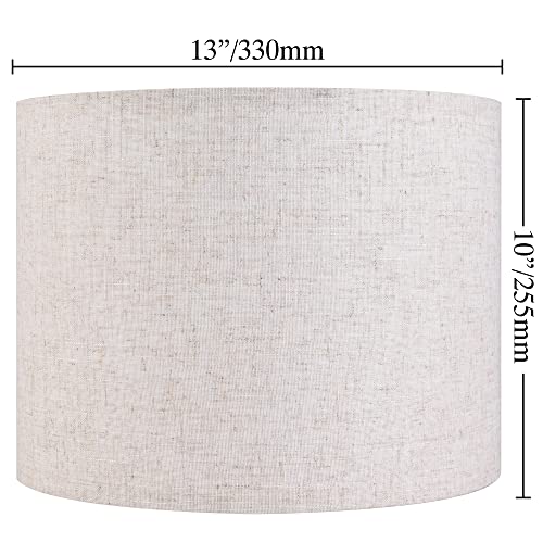 Large Drum Lamp shades Set of 2 Oatmeal Linen Lampshade 16