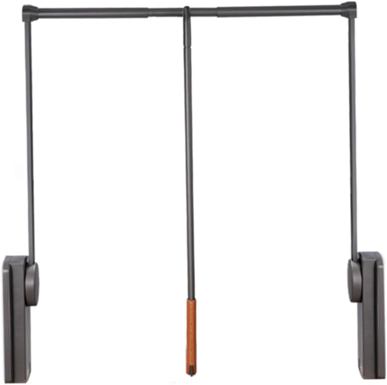 Pull Down Closet Rod,Adjustable Lift with Two-way Buffering Coat Hanger,Closet Clothing Storage Rack Space Saving,for Wardrobe Closet Cloakroom Cupboard