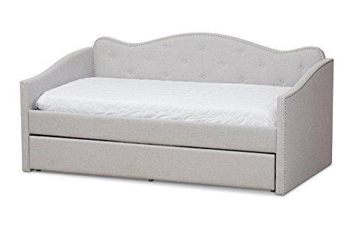 Baxton Studio Kaarina Fabric Daybed with Trundle, Twin