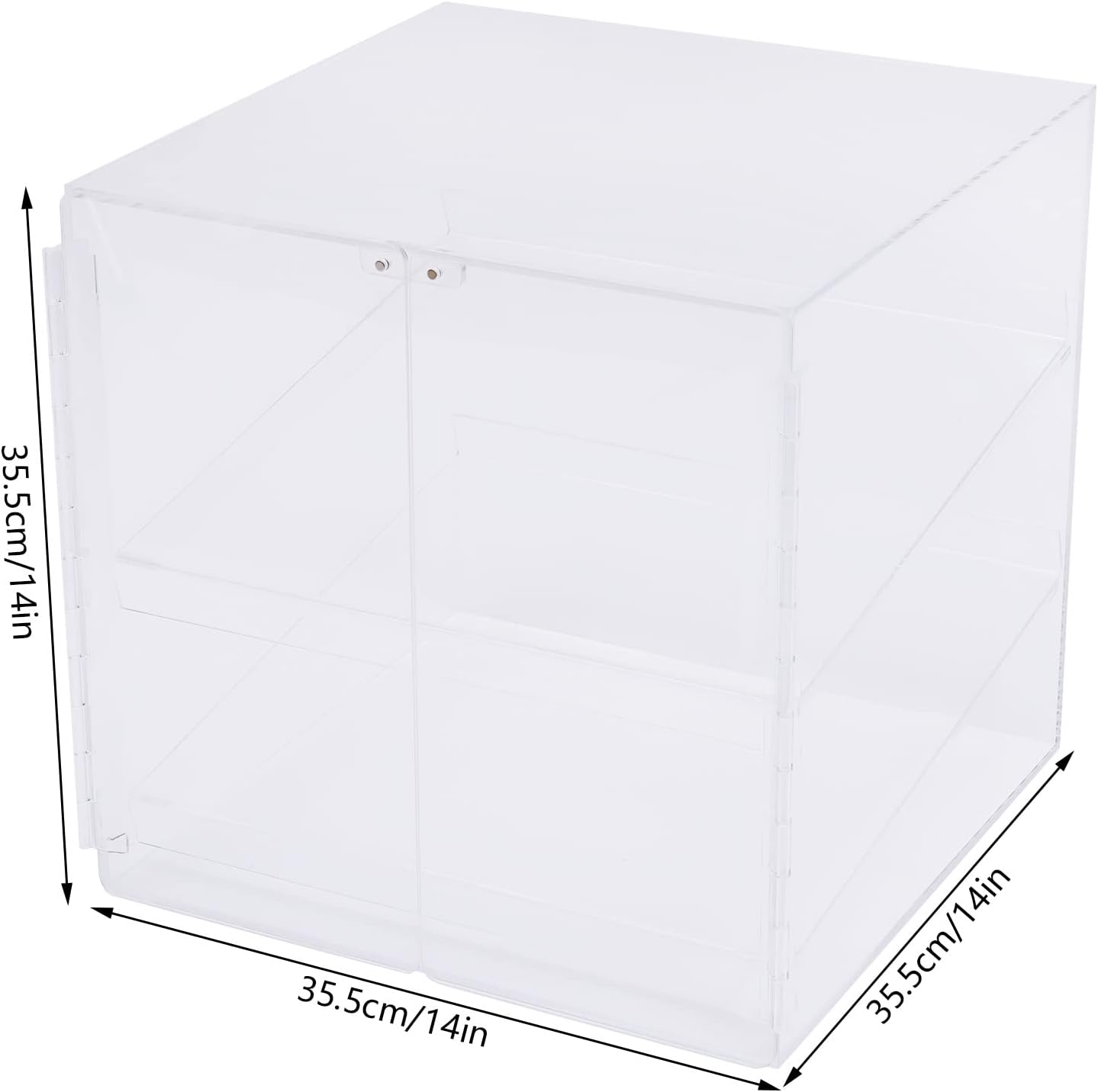 Clear Pastry Display Case,2 Tier Self Serve Pastry or Donut Display Case,Commercial Countertop Bakery Display Case for Deli Bakery Convenience Stores Display Bagel Cakes and Keeps Fresh