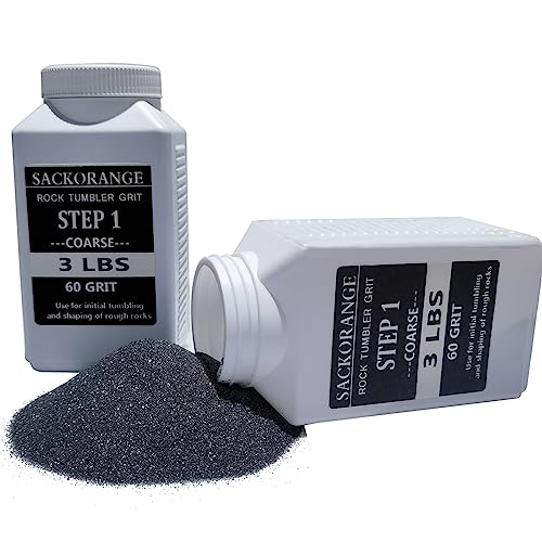 6 LBS Step-1 60 Grit Silicon Carbide Rock Tumbler Grit for Tumbling Stones, Premium Tumbler Media Grit Works with Any Rock Tumbler - 6 Pounds …