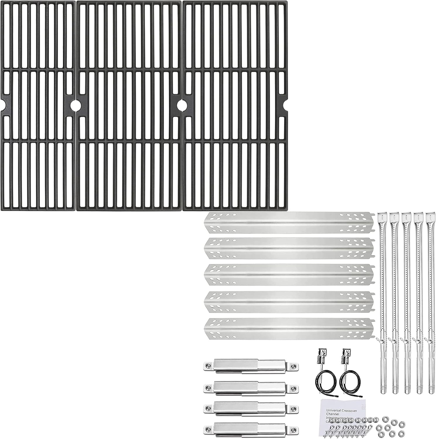 Utheer Grill Replacement Kit Burner tube Cooking Grate for Charbroil Performance 5 Burner 463347519, 475 4 Burner 463347017, 463673017, 463376018P2 Liquid Propane