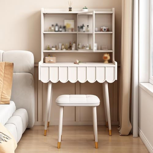 Vanity Desk Cream Style Dressing Table, Modern Dressing Table in Bedroom, Simple and Light Luxury Dressing Table Bedroom Makeup Table