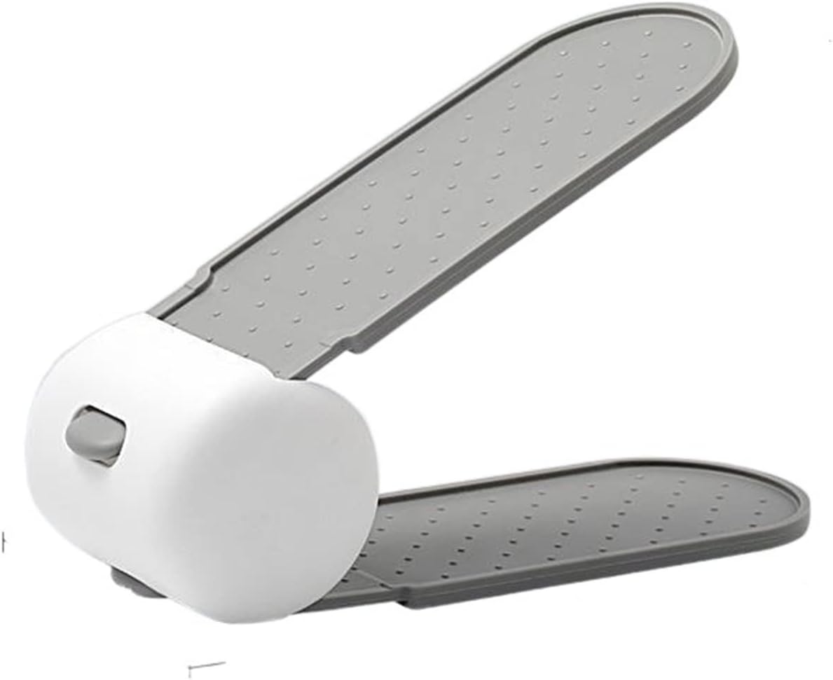 Shoe rack New Shoe Rack Organizer Adjustable Storage Shoes Stand Shelf Support Slot Space Saving Cabinet Cupboard Closet for Shoes, White Grey