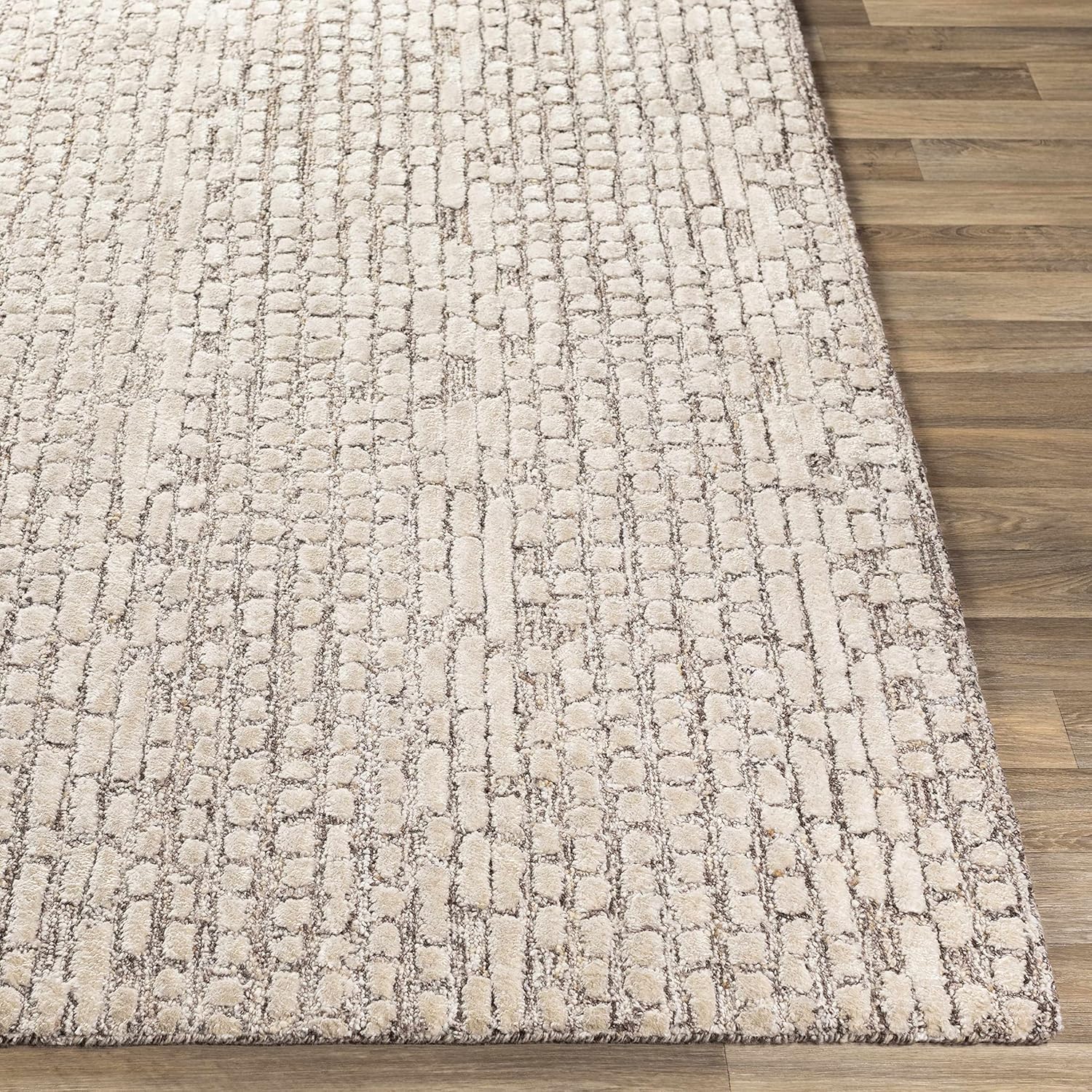 Hauteloom Olamon Living Room, Bedroom Area Rug - Bohemian/Global - High Pile - Brown, Beige - 5' x 7'6