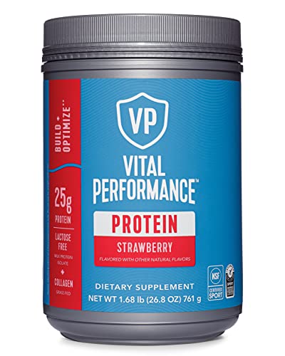 Vital Proteins Performance Powder, 25g Lactose-Free Milk Protein Isolate Powder, NSF for Sport Certified, 10g Grass-Fed Collagen Peptides, 8g EAAs, 5g BCAAs, Gluten-Free - Chocolate, 1.72lb