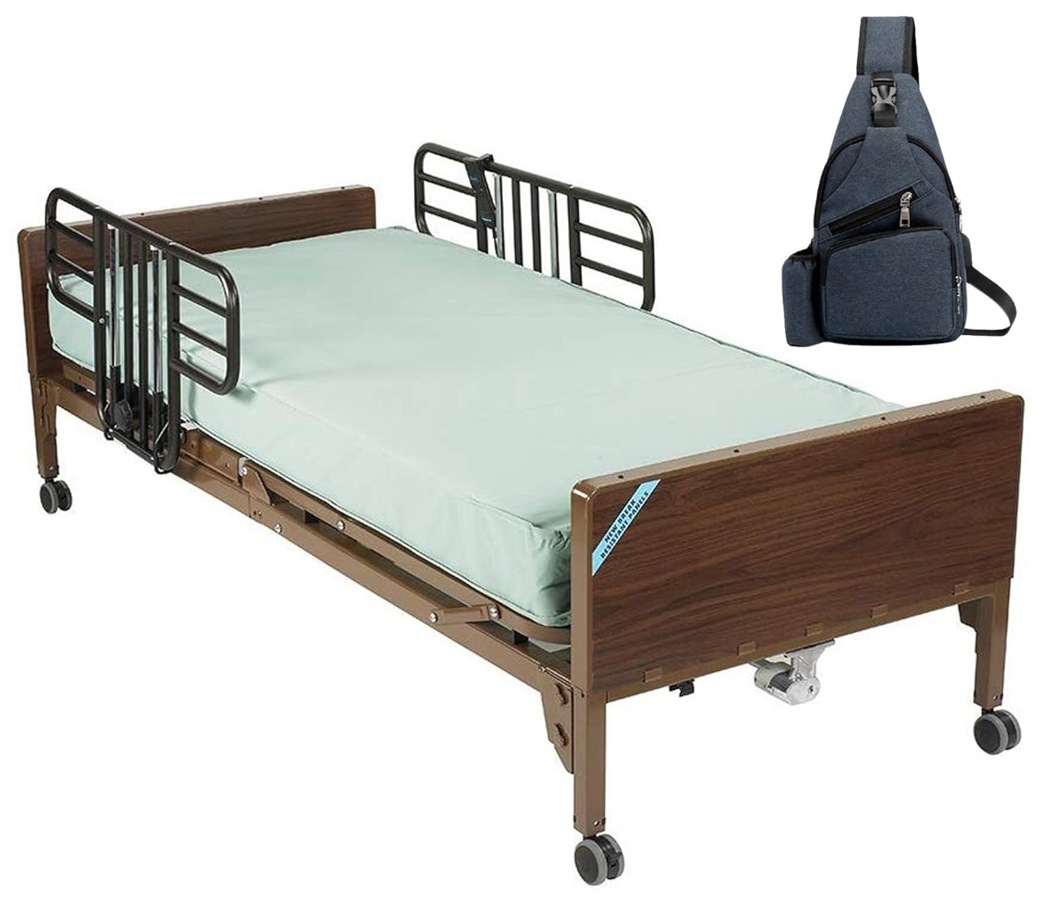 Drive Delta Ultra Light Full Electric Hospital Bed with Half Rails and 80