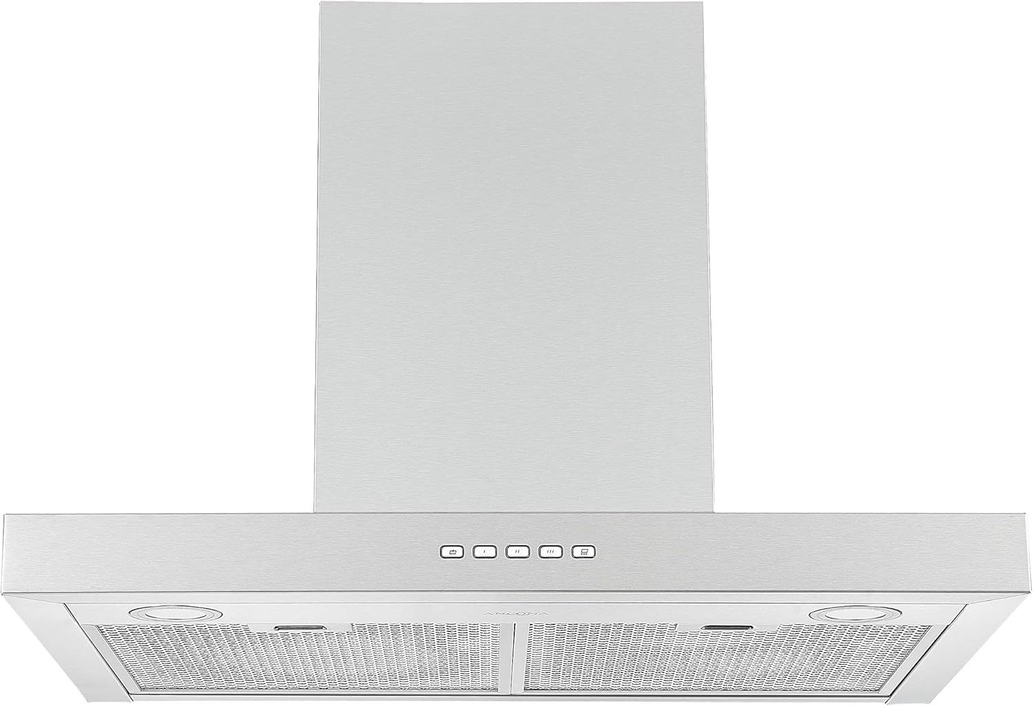 Ancona | 30” 600 CFM Wall-Mounted Convertible Rectangular Range Hood | LED Lights | Stainless Steel | AN-1123