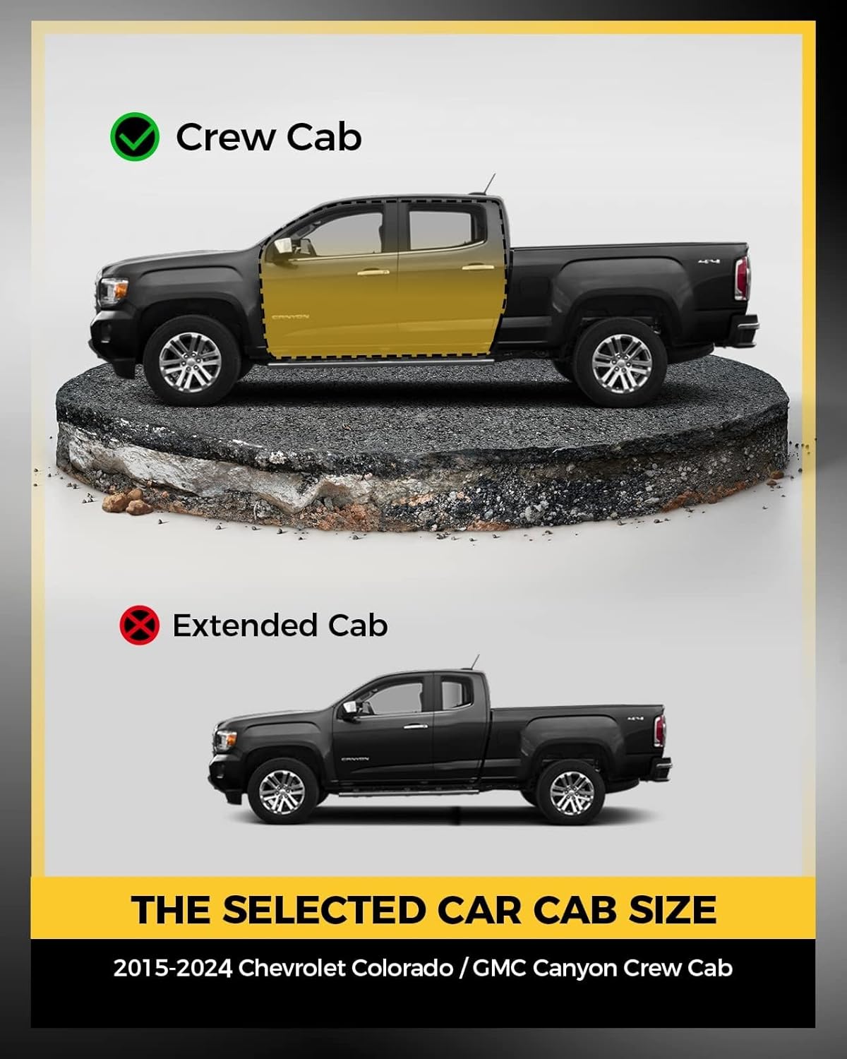 KYX Running Boards & Steps Nerf Bars Fit for Chevy Colorado/GMC Canyon Crew Cab 2015-2024, A Pair 6 inch Car Door Side Steps Nerf Bars Truck Boards Step Rails-Triple Tube