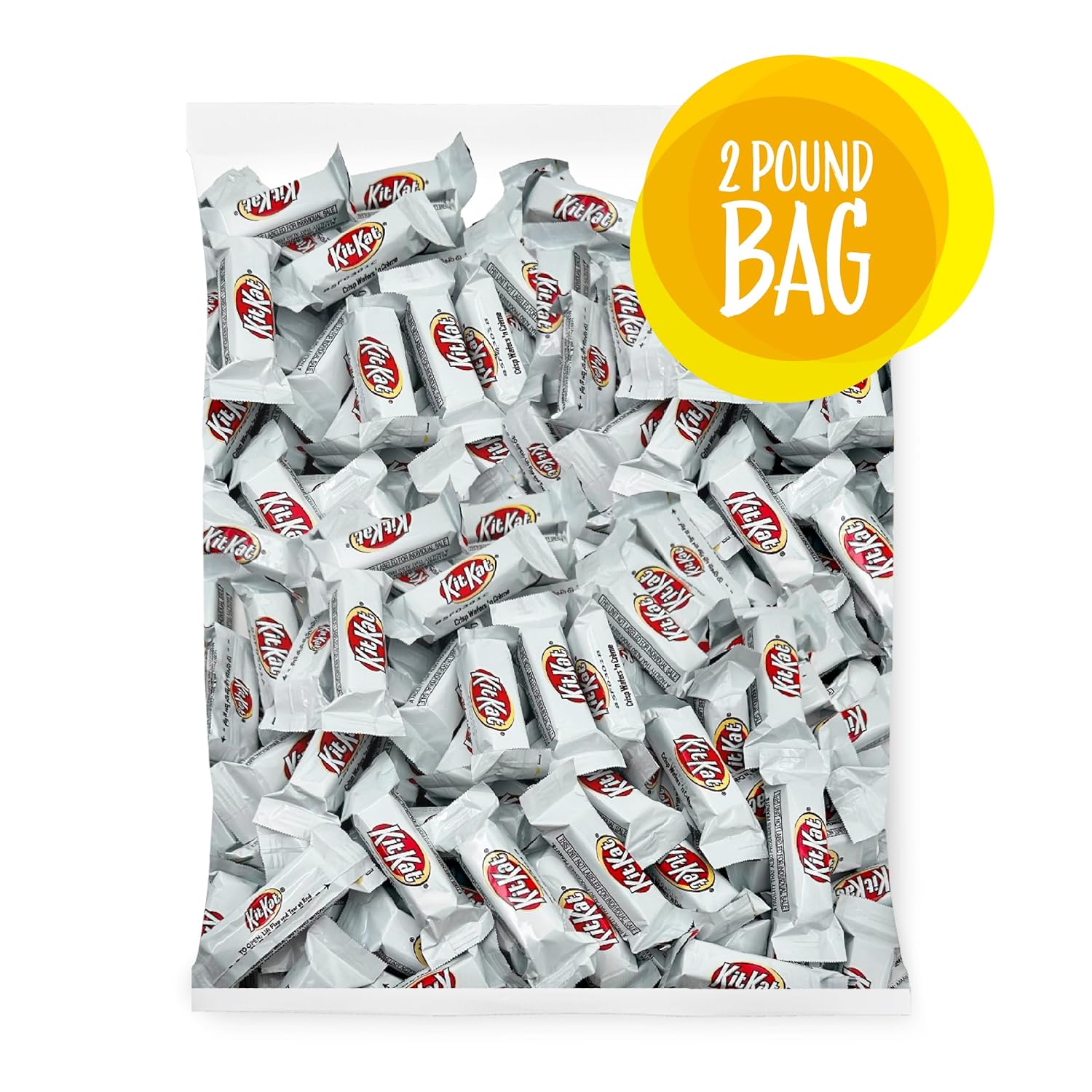 KITKAT Miniature Crisp Wafers White Creme Chocolate Candy Bars, 2-Pound Bag