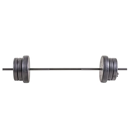 US Weight Duracast 55 lb. Barbell Weight Set for home gym workout
