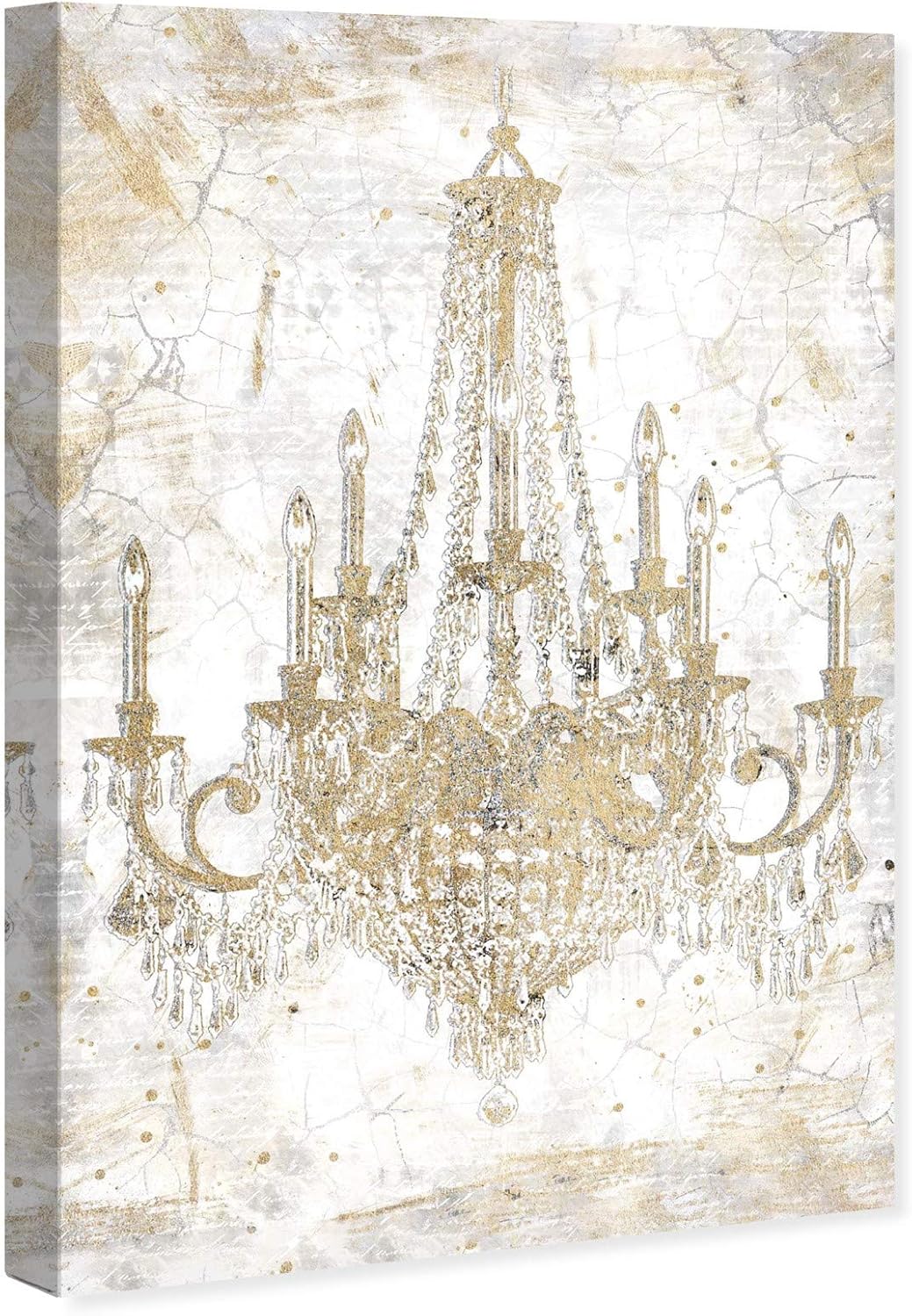 The Oliver Gal Artist Co. Fashion and Glam Wall Art Canvas Prints Chandeliers Home Décor, 20 in x 30 in, Gold, White