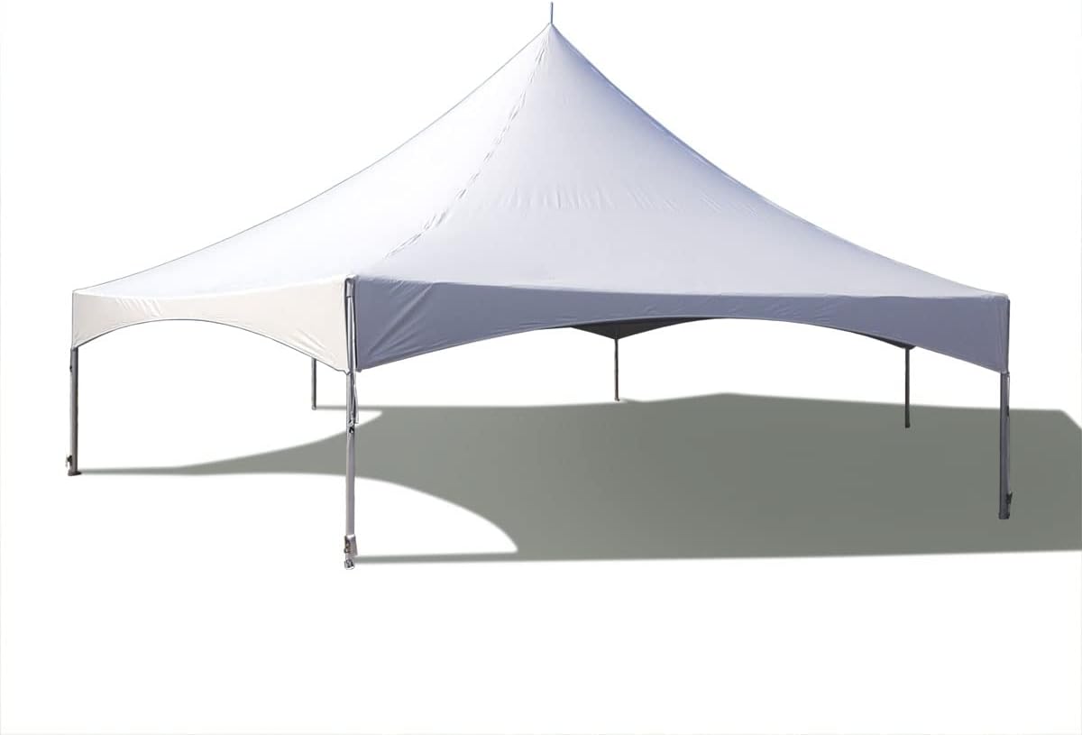 TentandTable 40' x 40' High Peak Hexagon Frame Party Tent, White Top, Outdoor Waterproof Canopy Tent for Parties and Wedding Events, 9' Poles, 20.5' Height, 2.5 Inch Durable Aluminum Frame