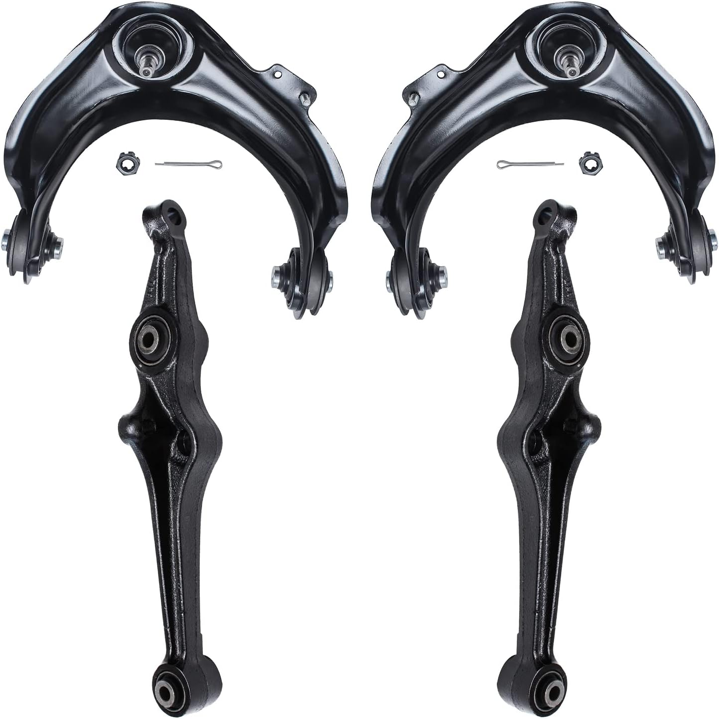 Detroit Axle - 4pc Front End Control Arms Kit for 1998-2002 Honda Accord 1999-2003 TL 2001-2003 CL 2 Upper Control Arms w/Ball Joints 2 Lower Control Arms Replacement