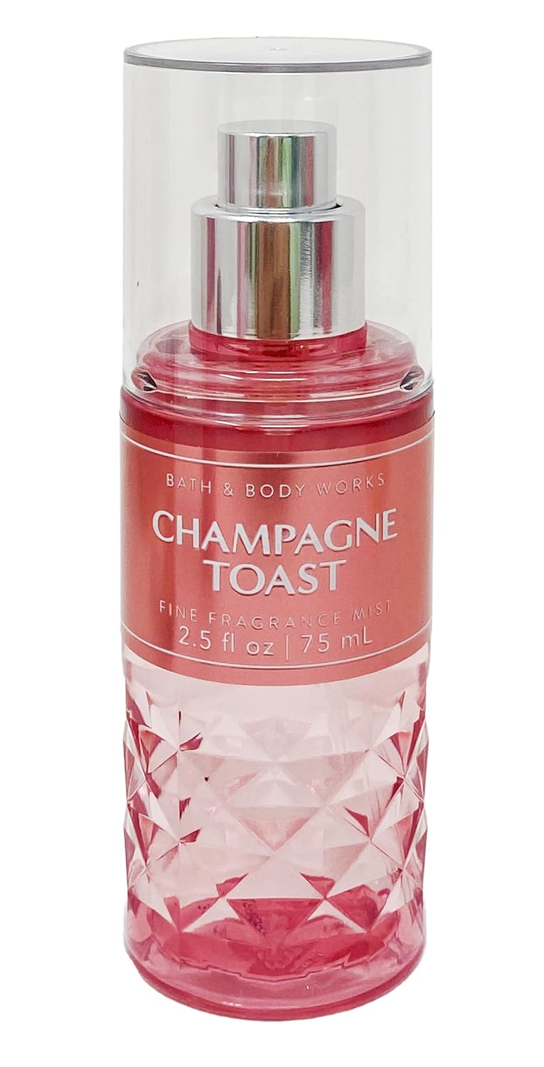 Bath & Body Works Champagne Toast - Trio Gift Set Travel Size - Fine Fragrance Mist, Body Lotion and Body Wash With a Himalayan Salts Springs Sample Soap.