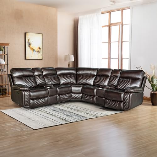 AC Pacific Infinity 3 Piece Transitional Faux Curved Living Room Reclining Sectional, Grey